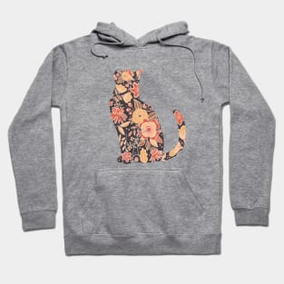 Floral cat, botanical cat sitting neutral Hoodie